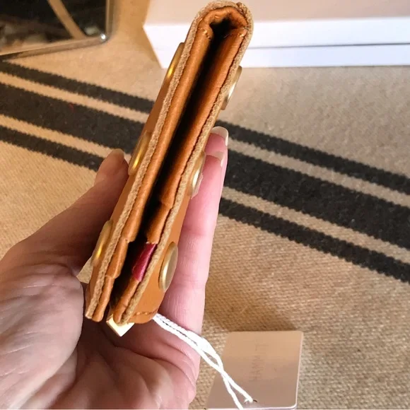 Hammitt Tan Leather Wallet with Gold Studs - Picture 5 of 12